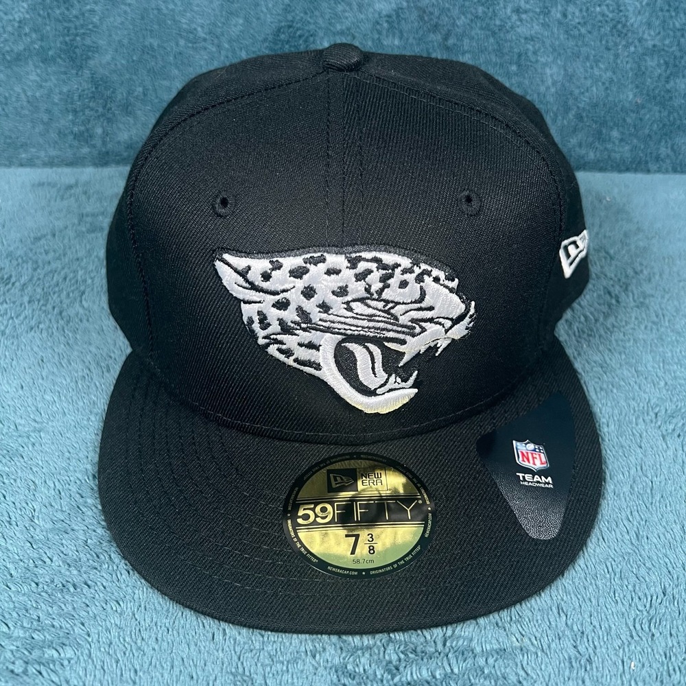 New Era 59Fifty Jacksonville Jaguars Black B-Dub Black/White Fitted Hat 7 3/8